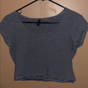 Loose striped crop top
